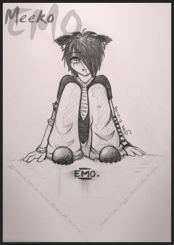 emo anime love drawings. - Emo Meeko - by ~JM-anime on
