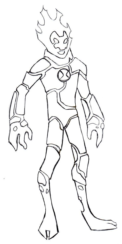 ultimate heatblast coloring pages - photo #4