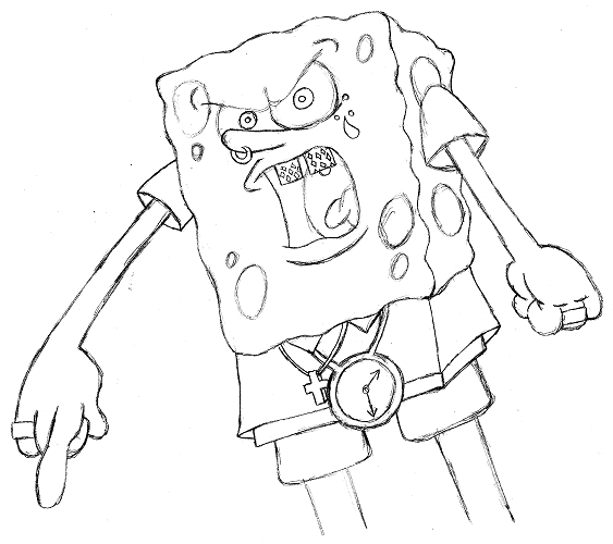 gangsta spongebob coloring pages - photo #29