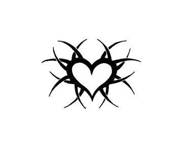 Simple Tribal Heart Tattoo
