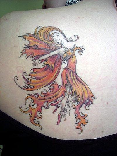 FireDancer - shoulder tattoo