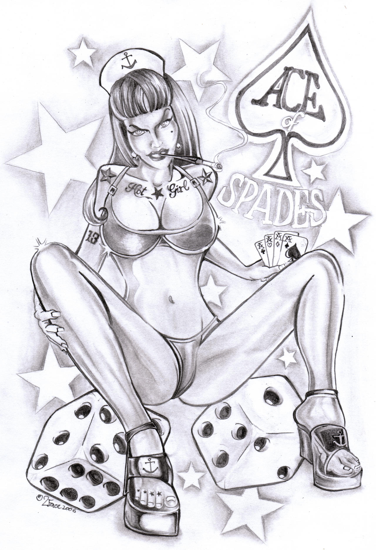 Tattooflash Pin Up Ace o Spade by 2FaceTattoo on deviantART