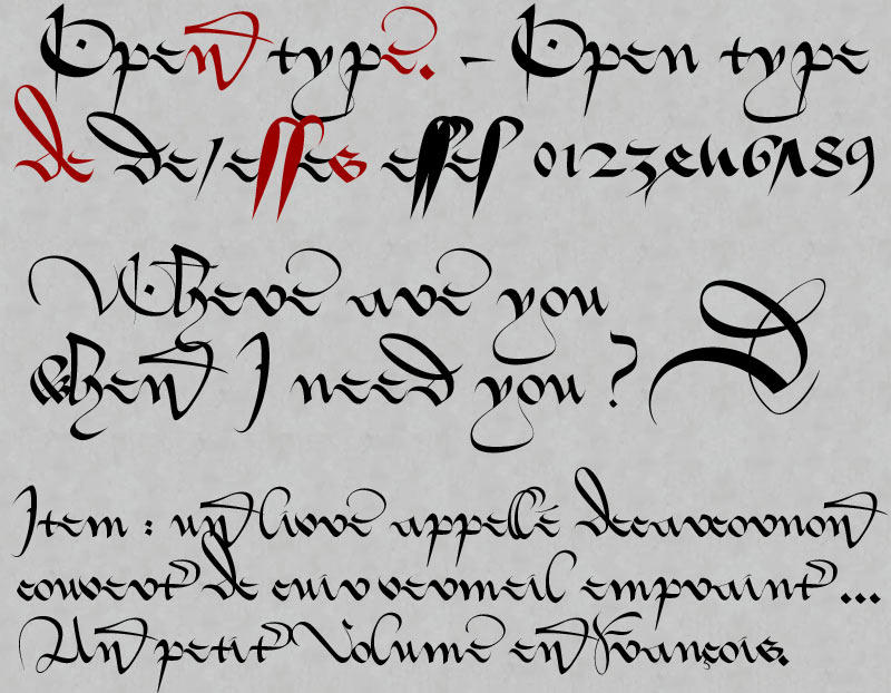 Gothique Cursive Font Extreme Gothic Handwriting Font