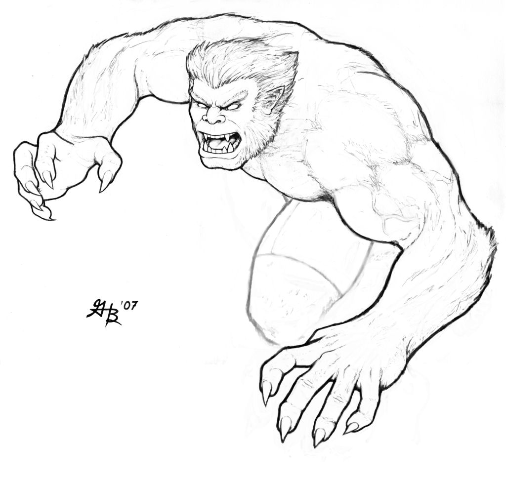 x men coloring pages beast body - photo #9