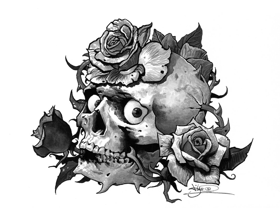 Tattoo Flash Art Skulls title=