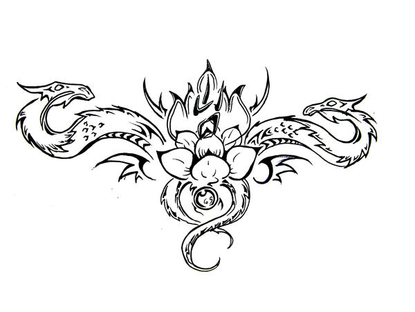  Lotus Dragons Tattoo Design by Jazzcatnya on deviantART