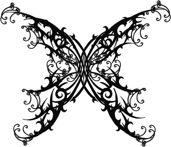 filigree tattoo. Gothic Butterfly Tattoo by