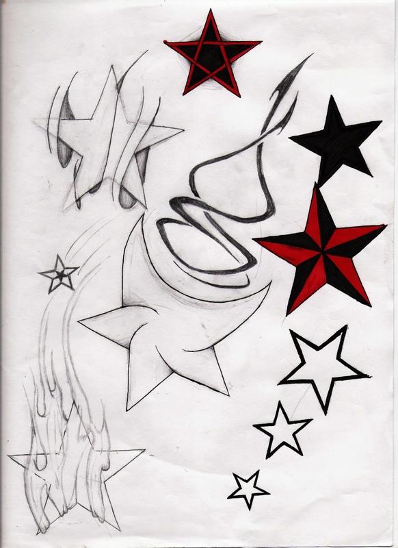 star tattoo flash. star tattoo. Star Flash