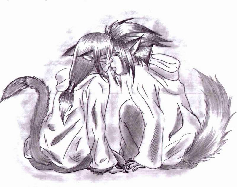 anime love kissing. Anime Wolf Love.