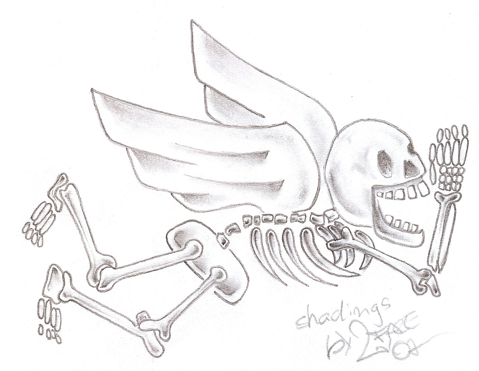Onkelz flying Skeleton Tattoo
