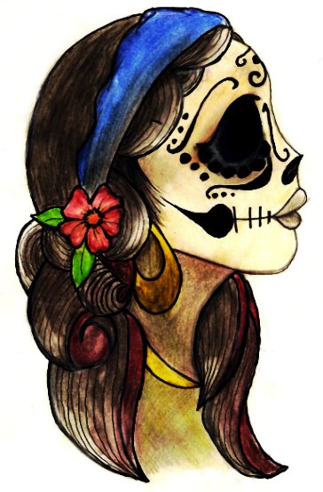 day of dead girl tattoo design. day of the dead girl tattoo