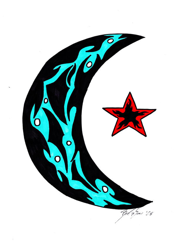 Tribal Moon and Star Tattoo by ~BornToSoar on deviantART