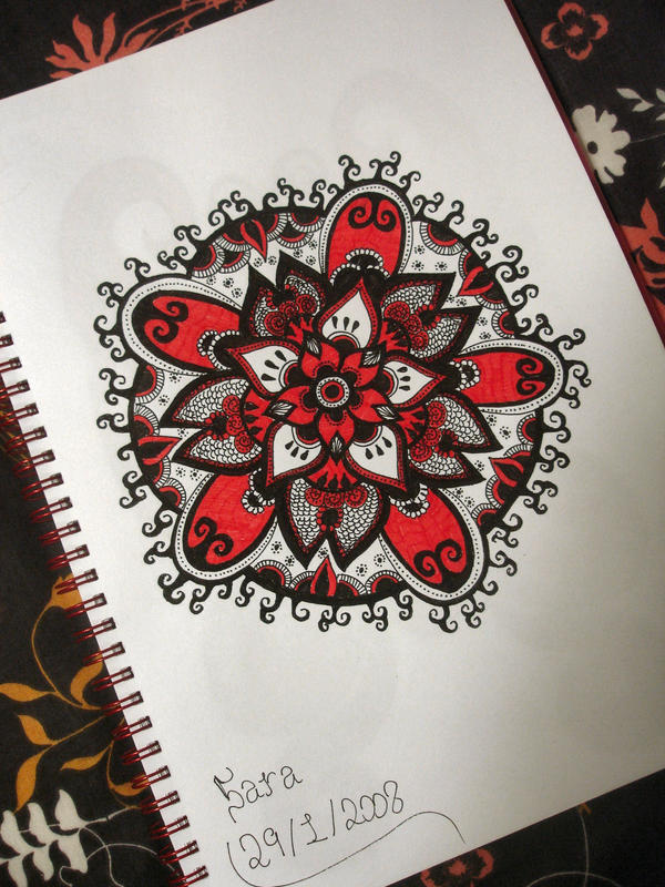 Red Flower - flower tattoo