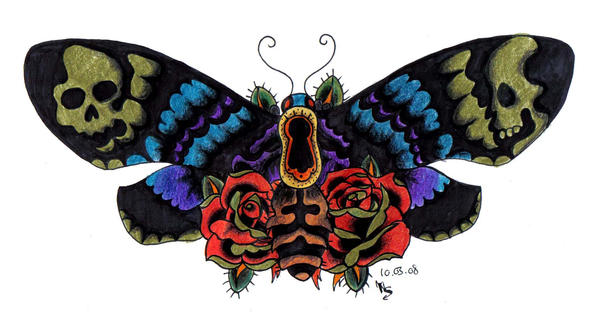 Moth - chest tattoo