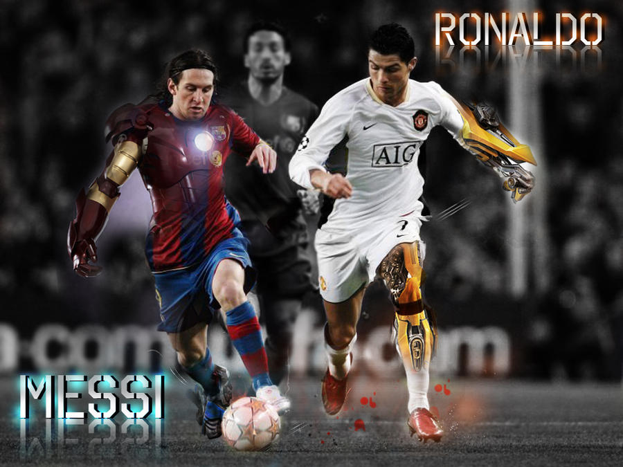 messi vs ronaldo wallpaper. Messi VS Ronaldo by ~Bactu on
