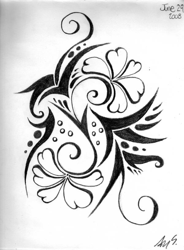 Floral-Tribal Design | Flower Tattoo