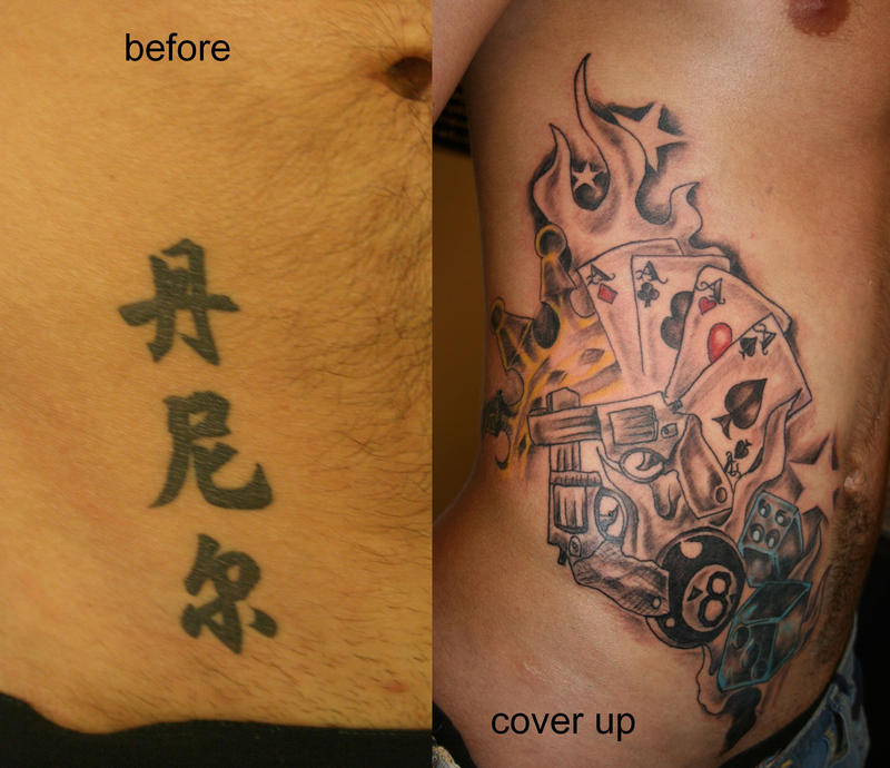 Cover up New School Color TaT by 2FaceTattoo on deviantART