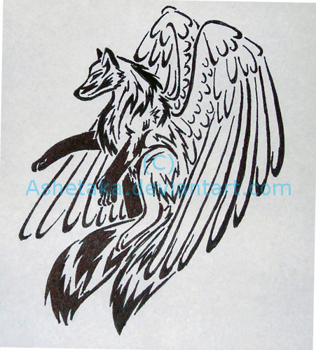 Tribal wolf Tattoo design by ashetaka on deviantART