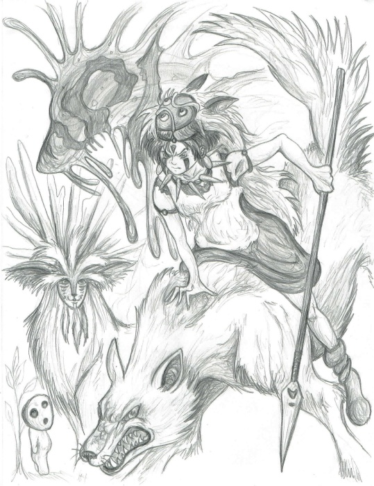 princess mononoke mask. Princess Mononoke Sketch by