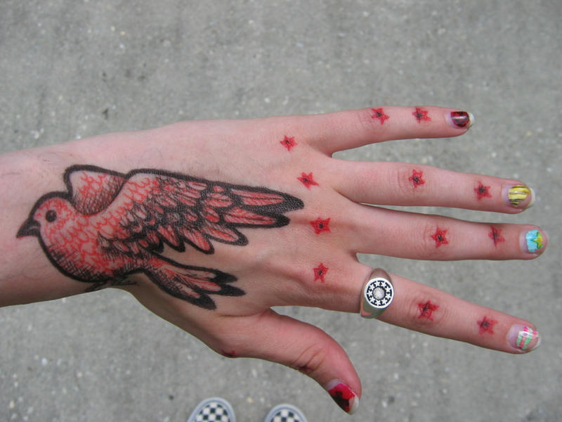 tattoo birds. sharpie tattoo bird by