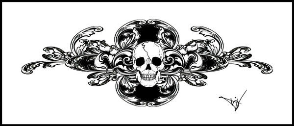 Gothic Skull Filigree Tat V2 by Quicksilverfury on deviantART