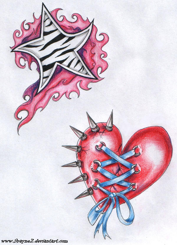 Star and heart tattoo by 9Rayne2 on deviantART