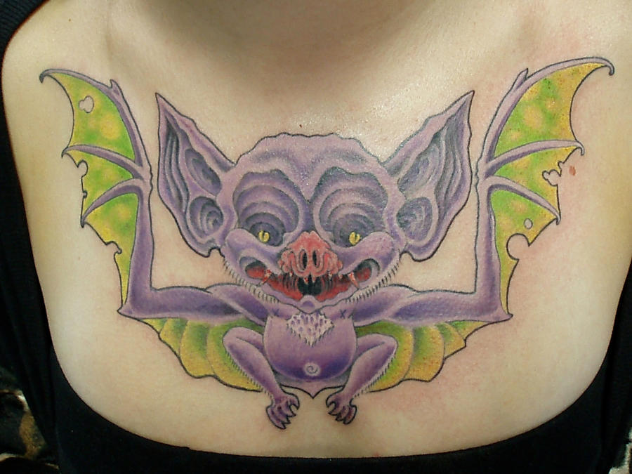 chest tattoos for men The Bat Wing