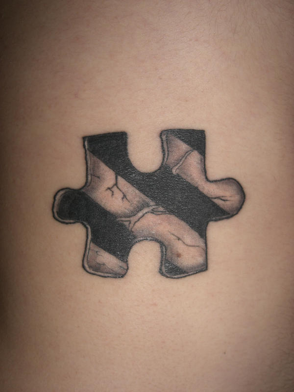 puzzle tattoo. Puzzle tattoo by ~Robzillart