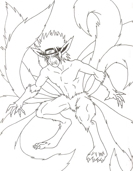naruto nine tailed fox coloring pages - photo #25