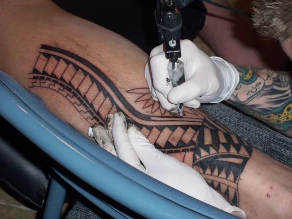 Samoan Tribal Leg Tattoo 2 by