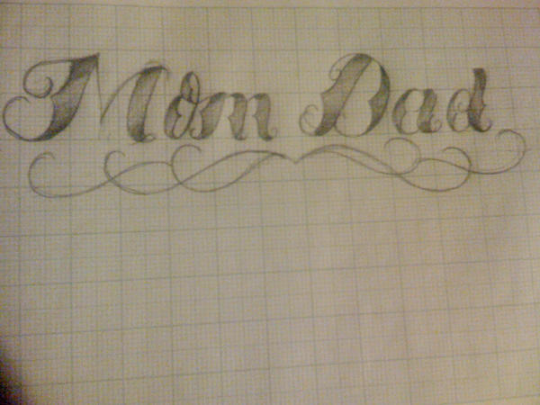 Mom Dad Tattoo Lettering Fonts