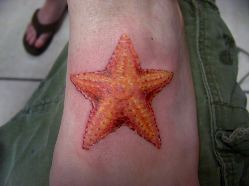 starfish tattoo. starfish tattoos StarFish on the foot
