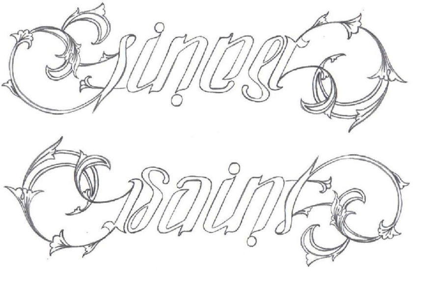 sinner saint ambigram by ~sincycles on deviantART