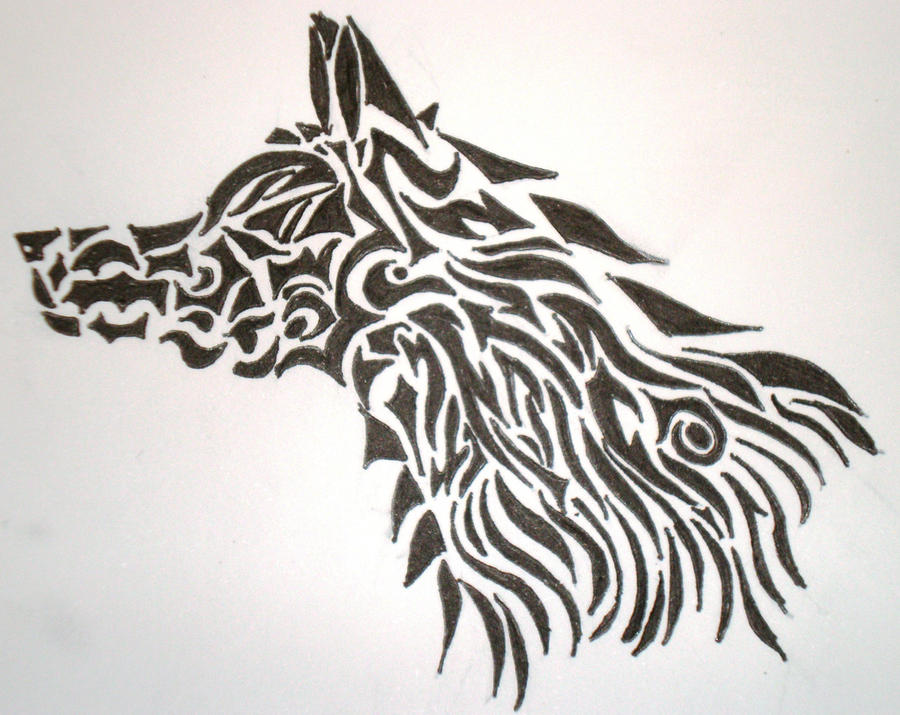 and smaller tattoo designs may make use only of the wolf's head.