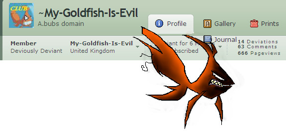evil goldfish cartoon. Evil#39;s Mark by