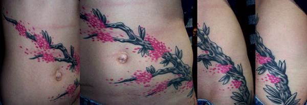 cherry tree branch tattoo. ranch tattoo. ranch tattoo.