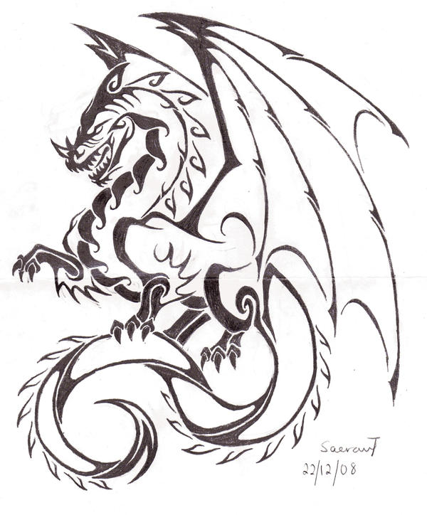 Full dragon tattoo v2 by SaeraSong on deviantART