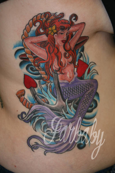 Mermaid Anchor Tattoo Pics Designs On Back