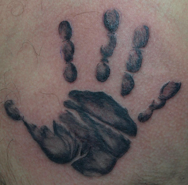 handprint tattoo. Hand Print Prt2. chest tattoo