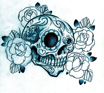 skull tattoos for men sleeves. sugar skull tattoos 