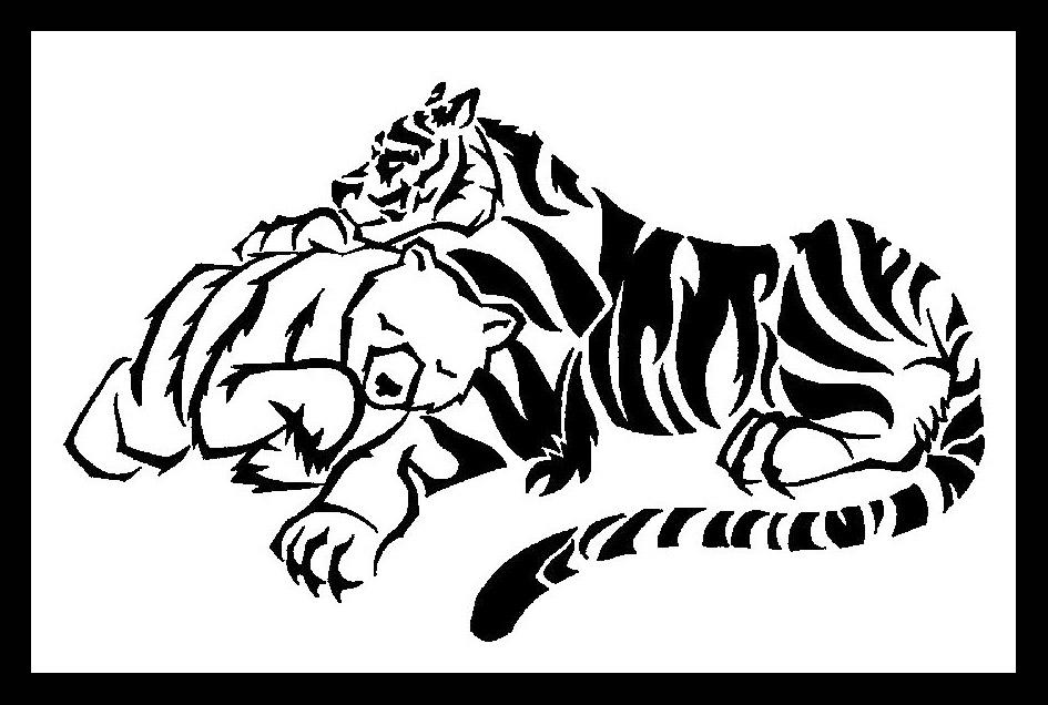 Bear and Tiger Tattoo Design