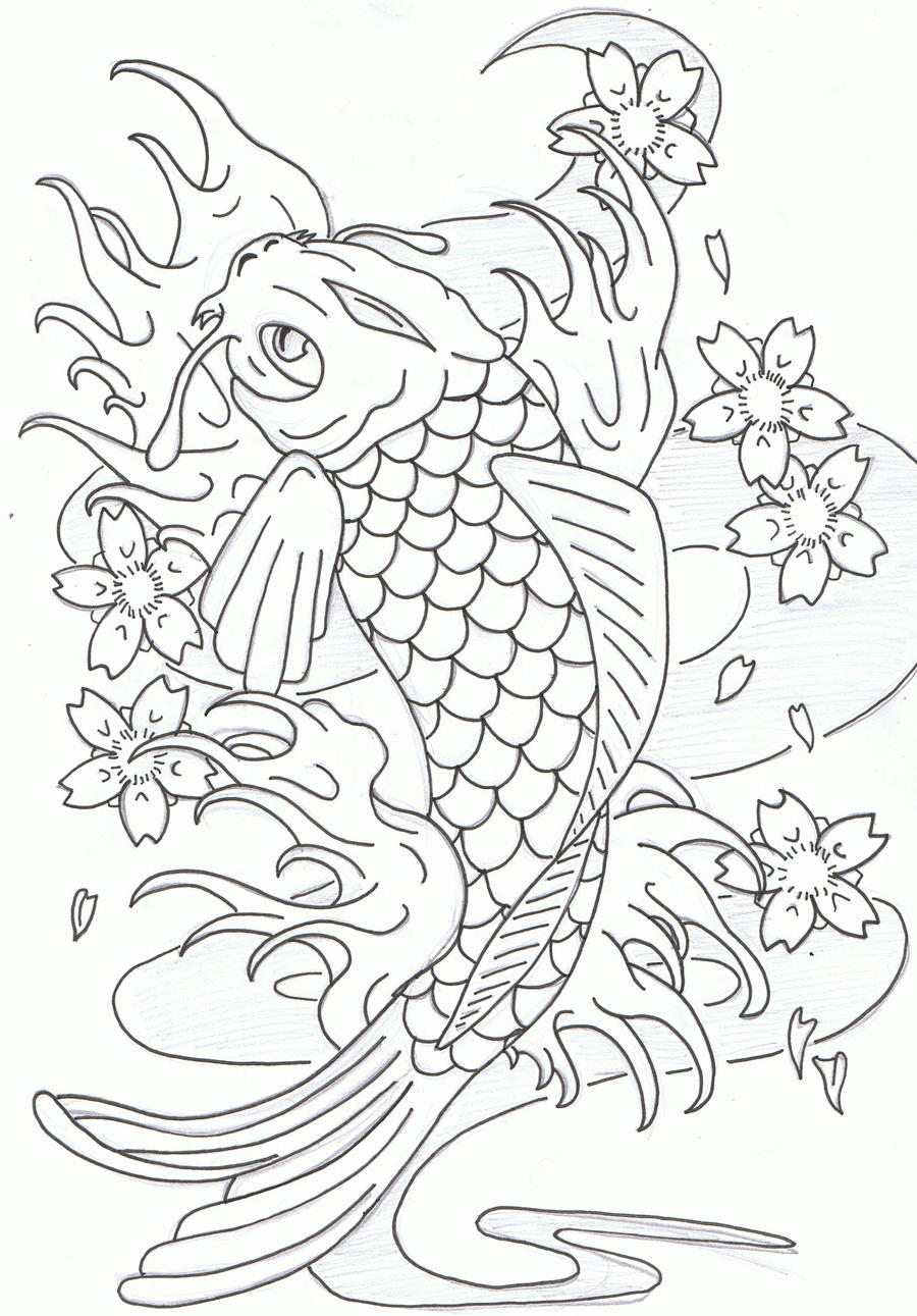 japanese koi coloring pages - photo #20