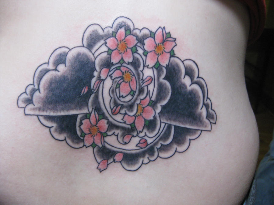 Flower Tattoo No Outline. Mah Cherry Blossom Tattoo