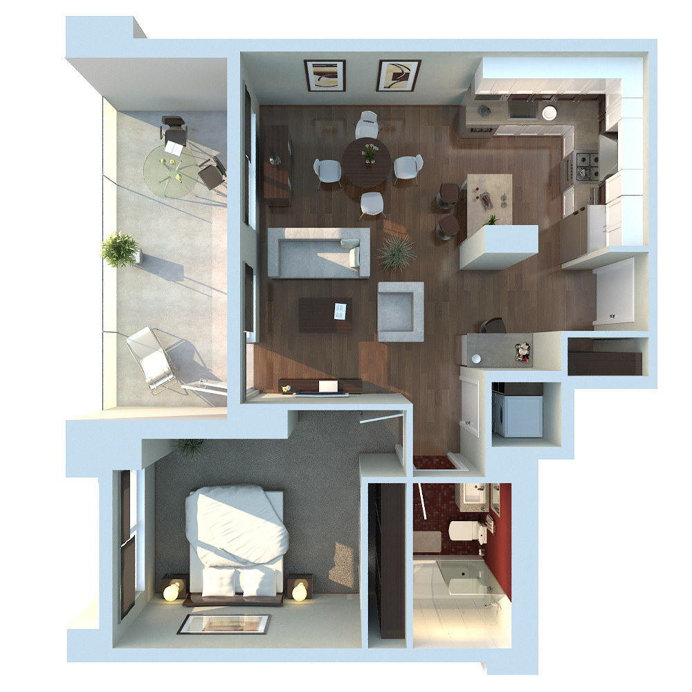 apartment plan by 3D Plan Floor DeviantArt zodevdesign Apartment on  interior