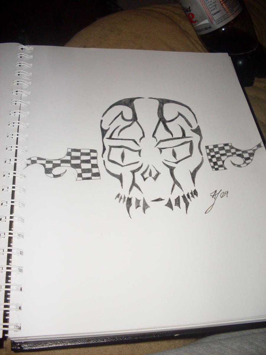 Skull tribal design by