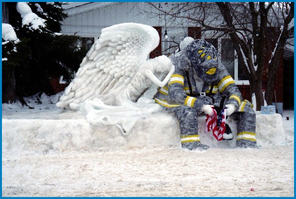 9 11 Ice Sculpture by Lone   Wolf