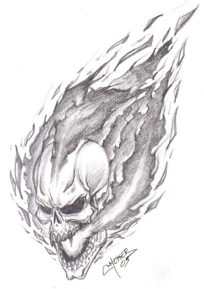 Flaming Skull by IKorteXI on DeviantArt