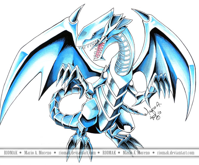 blue dragon eyes wallpaper white. Blue-Eyes White Dragon 4 by ~Riomak on deviantART