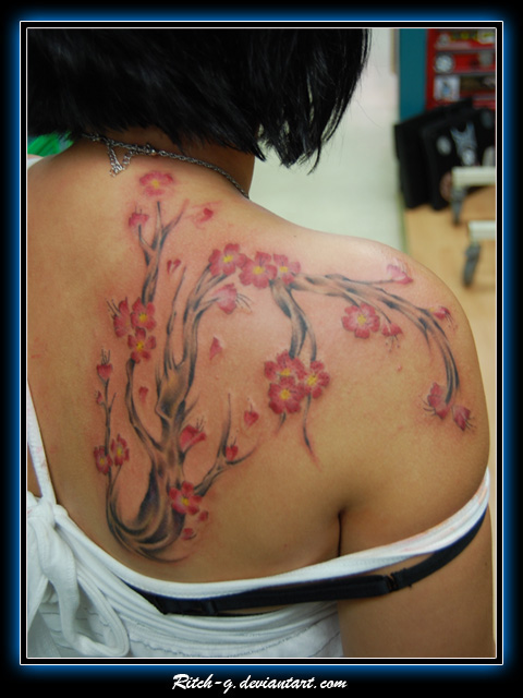 Freehand Cherry Blossom Tree | Flower Tattoo
