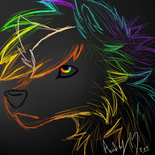 Rainbow Wolf By Atachi00 On Deviantart
